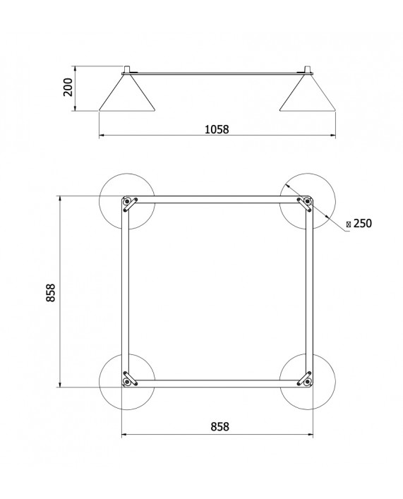 Zero Lumo Rail Square Pendant Lamp